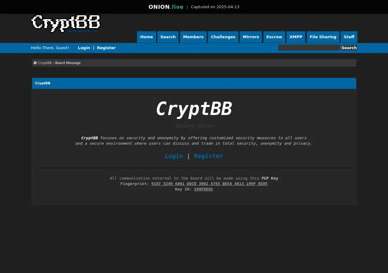 Cryptbb screenshot